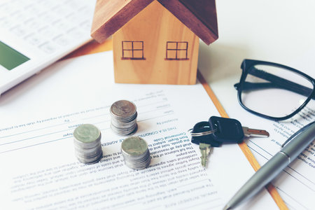 Investor of real estate.  The investment home for living after retirement life.  Investment mortgage fund finance and interest rate home loan, real estate and  Investment Conceptの写真素材
