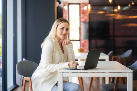 Business young woman or businessman present and start up new project to success together modern office.  Business Conceptの写真素材