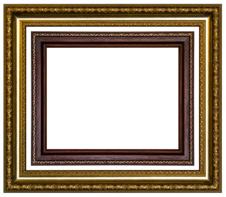 retro template old silver gold picture frameの写真素材