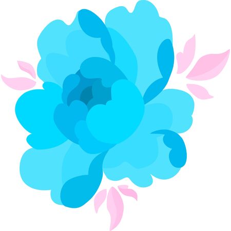 Flower blue peony elementのイラスト素材
