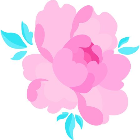 Flower peony, buds set isolated on white background. Element of vector decorative design elements. Delicate flowers for a wedding card or business card.のイラスト素材