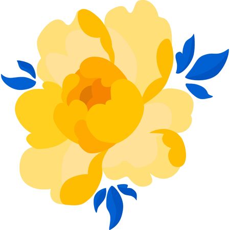 Yellow flower peony isolated. Element of vector decorative design elements. Delicate flowers for a wedding card and celebrationのイラスト素材
