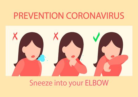 Coronavirus Prevention Information Posterのイラスト素材