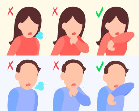 Coronavirus Prevention Information Poster setのイラスト素材