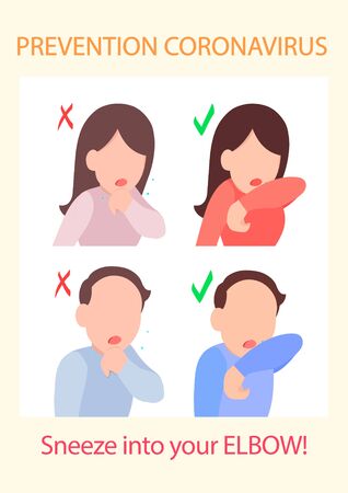 Coronavirus Prevention Information Posterのイラスト素材