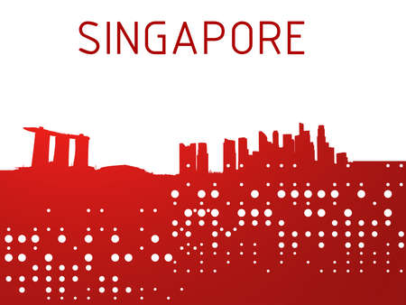 Singaopre network skylineの写真素材