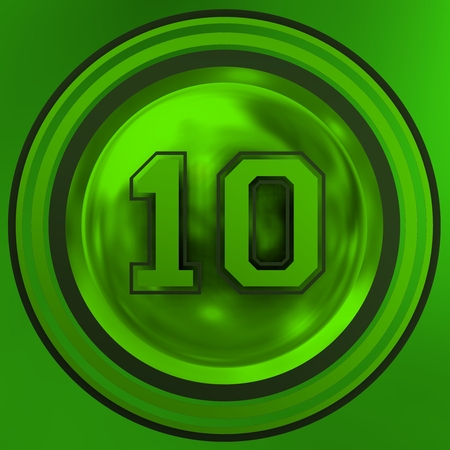 One sphere with green stamp in itの写真素材