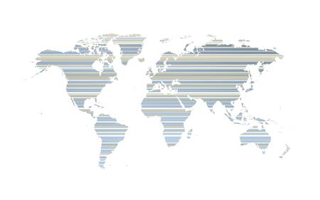 worldmap with lines over white background