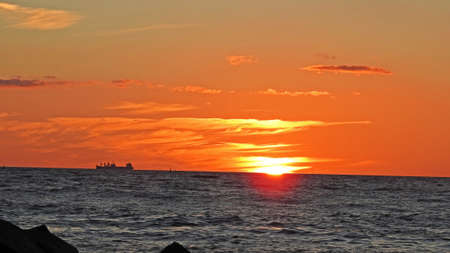 Sunset on Baltic Sea coast. Late summer evening 2016の写真素材