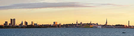 Panoramic Sea view on sunset in Capital of Estonia.の写真素材