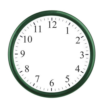 Big green round wall clock without arrows.