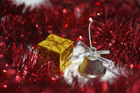Red Christmas decoration. Isolated on white background.