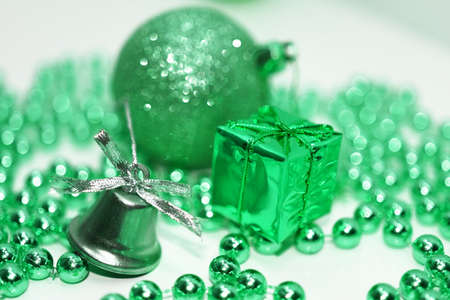 Golden Christmas decoration. Isolated on white background.の写真素材