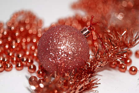 Golden Christmas decoration. Isolated on white background.の写真素材