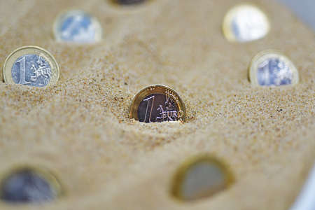 Abstract idea of growing money in ground.の写真素材