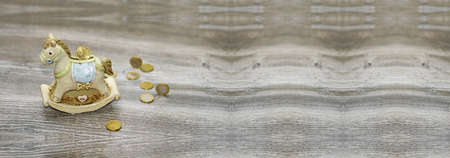 Moneybox in the form of a horse.の写真素材