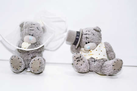 Two Teddy Bears in wedding abstraction.の写真素材