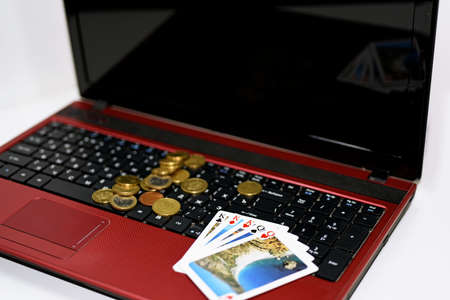 Abstract idea of playing online poker.の写真素材