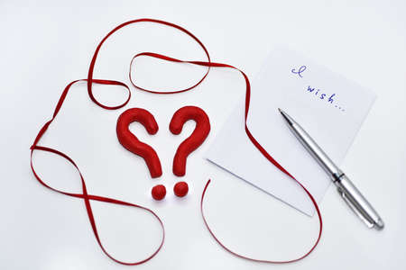 Abstract idea of Valentine day. What to do - that is a question.の写真素材