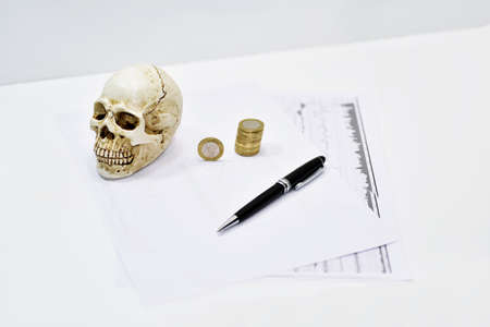 Abstract composition of will documents. Isolated on white background.の写真素材