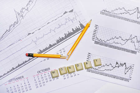 Graphics with broken pencil. Isolated documents on white background.