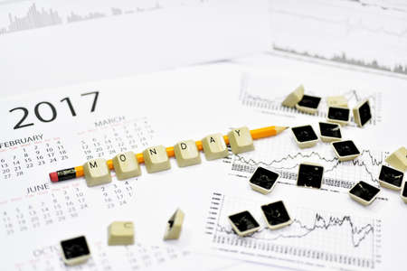 Keyboard buttons with pencil. Isolated documents on white background.の写真素材
