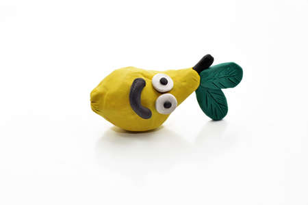 Fruits from plasticine. Isolated on white background.の写真素材