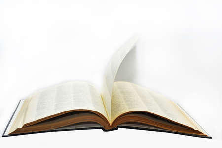 Open book with opening sheet. Isolated on white background.の写真素材
