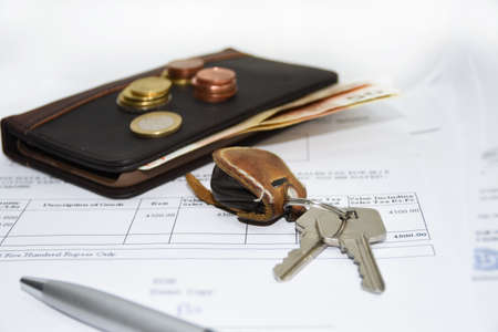 Abstract photo of tax document.の写真素材