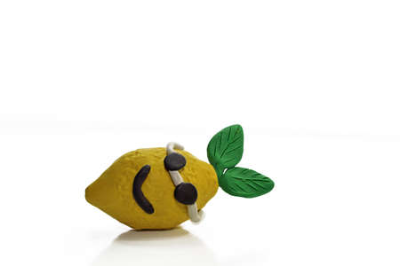 Fruits from plasticine. Isolated on white background.の写真素材