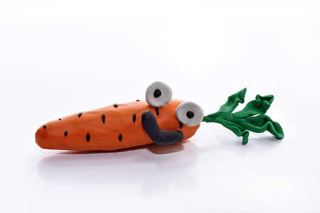 Vegetables made from plasticine. Isolated on white background.の写真素材