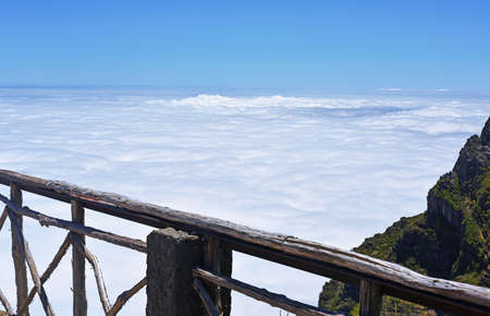Pico Do Arieiro. Madeira mountains in clouds.