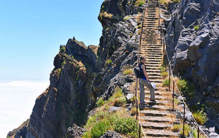 Young woman in Madeiras mountains