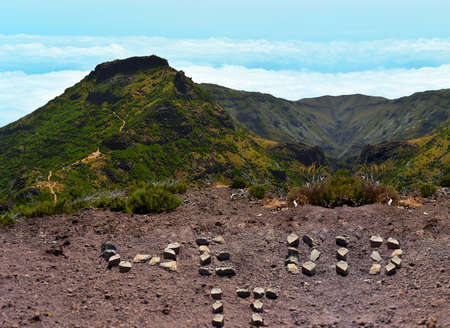 The highest Madeira island mountain Pico Ruivo. Sunny summer day.