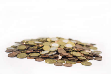 A bunch of Euro coins money (European currency)の写真素材