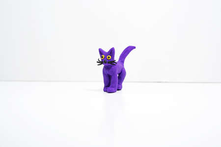 Plasticine abstract artwork. Cat made from plasticine.の写真素材