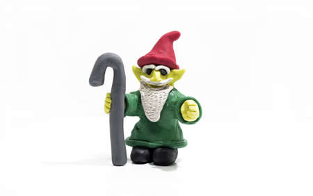 Plasticine abstract artwork. Gnome made from plasticine.