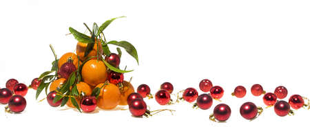 Christmas mandarins abstract photo. Winter background idea.の写真素材