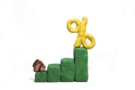 Abstract photo of the real estate market. Isolated on white background.の写真素材