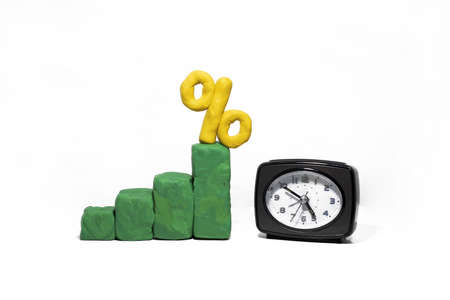 Progress bar made from Play Clay. Abstract photo isolated on white background.の写真素材