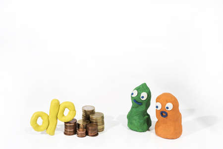 Abstract persons made from Play Clay. Property price and credit abstraction.の写真素材