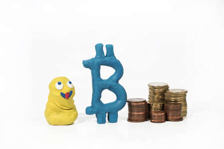 Abstract persons made from Play Clay. Property price and credit abstraction.