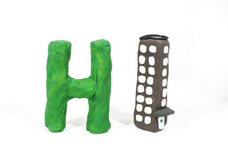 Letters made from Play Clay with some visualizations. High quality photo.の写真素材