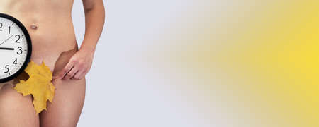 Naked woman. Abstract photo of female health.の写真素材