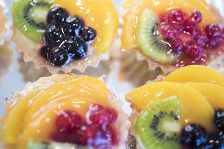 Summer dessert made from fruits and berries. Wedding food photoの写真素材