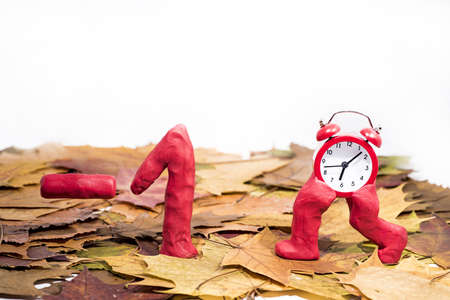 Daylight Saving Time. Wall Clock going to winter time. Autumn abstraction. Fall back time.