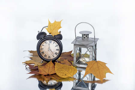 Daylight Saving Time. Wall Clock going to winter time. Autumn abstraction. Fall back time.