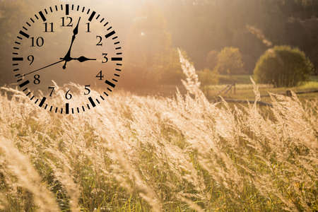 Autumn landscape abstraction. Fall back time. Daylight saving time.の写真素材