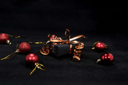 Christmas gift on black