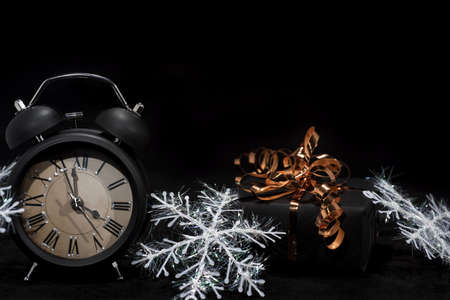 Christmas gift on blackの写真素材